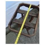 Vintage Wood Plant Stand Table Carved Pedestal Square Top Base