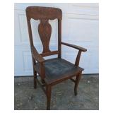 Grand Rapids Chair Co Antique Oak Dining Chairs Set Pressed Back Armchair Michigan