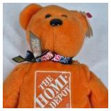 Ty Beanie Baby Home Depot Bear NASCAR Toy Car Orange Racing Collectibles