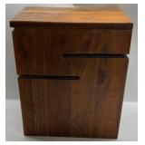 Mid Century Modern Wood Nightstands Pair Floating Drawer Cabinet End Tables