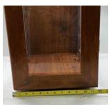 Wood Glass Display Case Cabinet Countertop Curio Box Hinged Door Shelves