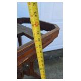 Vintage Wood Plant Stand Table Carved Pedestal Square Top Base