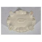 Floral Porcelain Trinket Box Footed Jewelry Dish Pink Rose Lidded Vanity Box