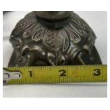 Vintage Hand Painted Glass Floral Table Lamp Metal Base Accent Lighting