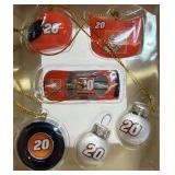 Tony Stewart #20 NASCAR Trevco Mini Ornament Sets Snowmen & Racing Icons