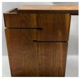 Mid Century Modern Wood Nightstands Pair Floating Drawer Cabinet End Tables