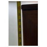 Wood Glass Display Case Cabinet Countertop Curio Box Hinged Door Shelves