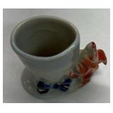 Vintage Ceramic Dog Toothpick Holder Figural Puppy Floral Small Tabletop Holder