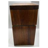 Mid Century Modern Wood Nightstands Pair Floating Drawer Cabinet End Tables
