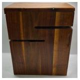 Mid Century Modern Wood Nightstands Pair Floating Drawer Cabinet End Tables