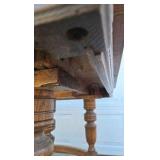 Antique Oak Dining Table Claw Foot Carved Legs Beveled Edge Extension Leaves Early American