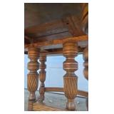Antique Oak Dining Table Claw Foot Carved Legs Beveled Edge Extension Leaves Early American