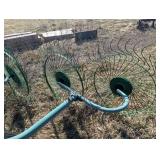 John Deere 702 Wheel Hay Rake - Green Farm Implement Made in Italy