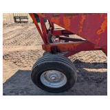 Red Farm Gravity Wagon with Tongue Hitch - 4-Wheel Steel Grain Cart
