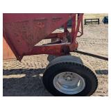 Red Farm Gravity Wagon with Tongue Hitch - 4-Wheel Steel Grain Cart