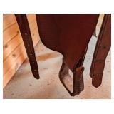 Wheatland Western Saddle - Hand-Tooled Leather, Silver Conchos, Fenders