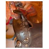 Henry Miller Saddlery Double-C Western Saddle - Hand-Tooled Floral Border