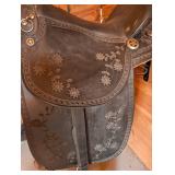 Henry Miller Saddlery Double-C Western Saddle - Hand-Tooled Floral Border