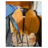 Henry Miller Saddlery Double-C Western Saddle - Hand-Tooled Floral Border