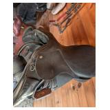 Dublin English Saddle - Black Leather with Stirrups & Straps