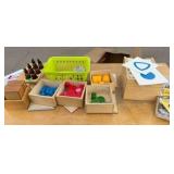 magnets blocks shapes, and flashcards