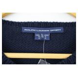 Ralph Lauren Sport Navy Knit Sweater with American Flag Patch - XL