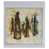 Excellent Signed Mid Century Oil on Canvas Painting "Sardinian Women" by Vida Juse