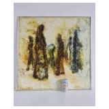 Excellent Signed Mid Century Oil on Canvas Painting "Sardinian Women" by Vida Juse