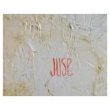 Excellent Signed Mid Century Oil on Canvas Painting "Sardinian Women" by Vida Juse