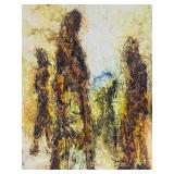 Excellent Signed Mid Century Oil on Canvas Painting "Sardinian Women" by Vida Juse