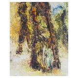 Excellent Signed Mid Century Oil on Canvas Painting "Sardinian Women" by Vida Juse