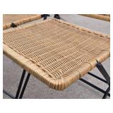 Quality Vintage Mid Century Folding Steel Cane Chairs