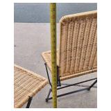 Quality Vintage Mid Century Folding Steel Cane Chairs