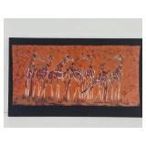Large Vintage Genuine Batik Painting w/ Giraffes