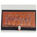 Large Vintage Genuine Batik Painting w/ Giraffes