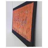 Large Vintage Genuine Batik Painting w/ Giraffes