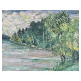 Very Nice Mid Century Original Oil Painting of Sugar Lake, MN - Signed McMillen