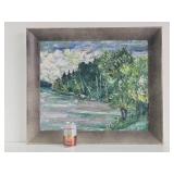 Very Nice Mid Century Original Oil Painting of Sugar Lake, MN - Signed McMillen