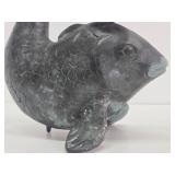 Large Vintage Bronze Fish Candle Stand