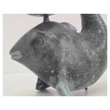 Large Vintage Bronze Fish Candle Stand