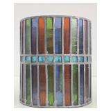Beautiful Vintage Stained Glass Mosaic Candle Lamp