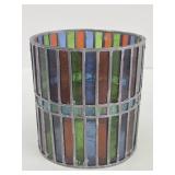 Beautiful Vintage Stained Glass Mosaic Candle Lamp
