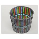 Beautiful Vintage Stained Glass Mosaic Candle Lamp