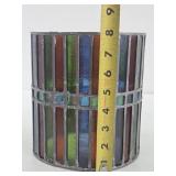 Beautiful Vintage Stained Glass Mosaic Candle Lamp