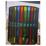 Beautiful Vintage Stained Glass Mosaic Candle Lamp