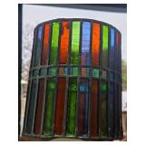 Beautiful Vintage Stained Glass Mosaic Candle Lamp