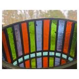 Beautiful Vintage Stained Glass Mosaic Candle Lamp