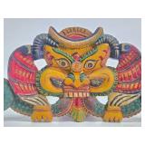 Vintage Hand Carved & Painted Wood Garuda Carving