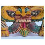 Vintage Hand Carved & Painted Wood Garuda Carving