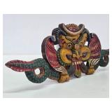 Vintage Hand Carved & Painted Wood Garuda Carving